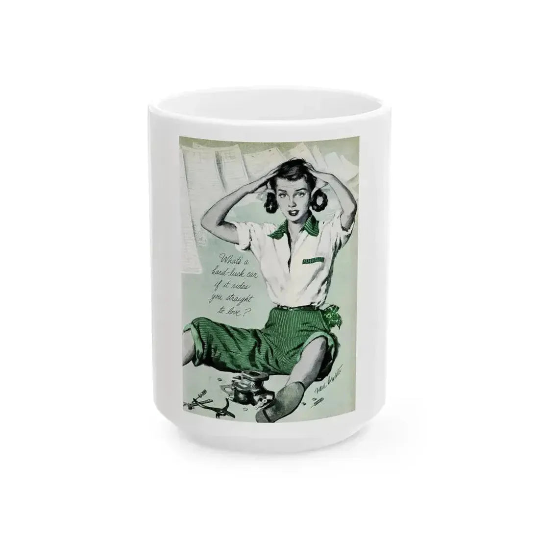 Doctor's Car, Good Housekeeping, December 1949 - White Coffee Mug 15oz - Go Mug Yourself