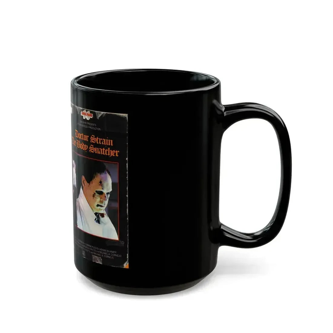 DOCTOR STRAIN THE BODY SCATCHER (VHS COVER) - Black Coffee Mug - Go Mug Yourself
