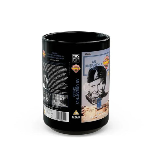 DOCTOR WHO AN UNEARTHLY CHILD (VHS COVER) - Black Coffee Mug 15oz - Go Mug Yourself