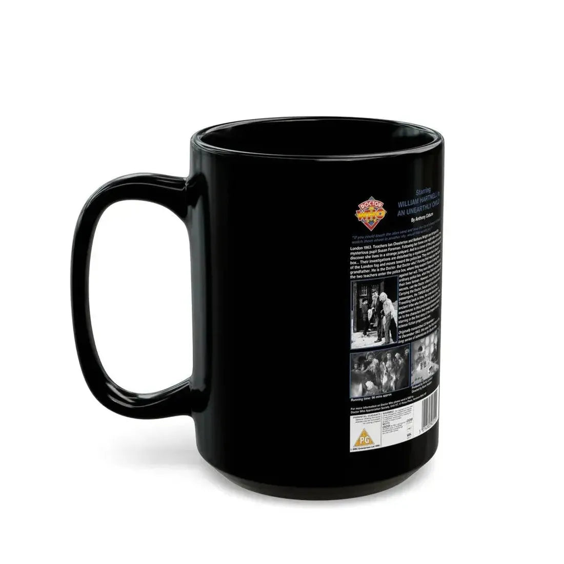 DOCTOR WHO AN UNEARTHLY CHILD (VHS COVER) - Black Coffee Mug - Go Mug Yourself