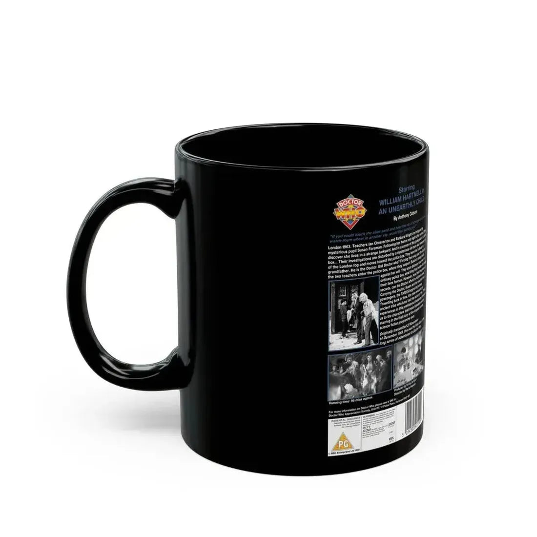 DOCTOR WHO AN UNEARTHLY CHILD (VHS COVER) - Black Coffee Mug - Go Mug Yourself