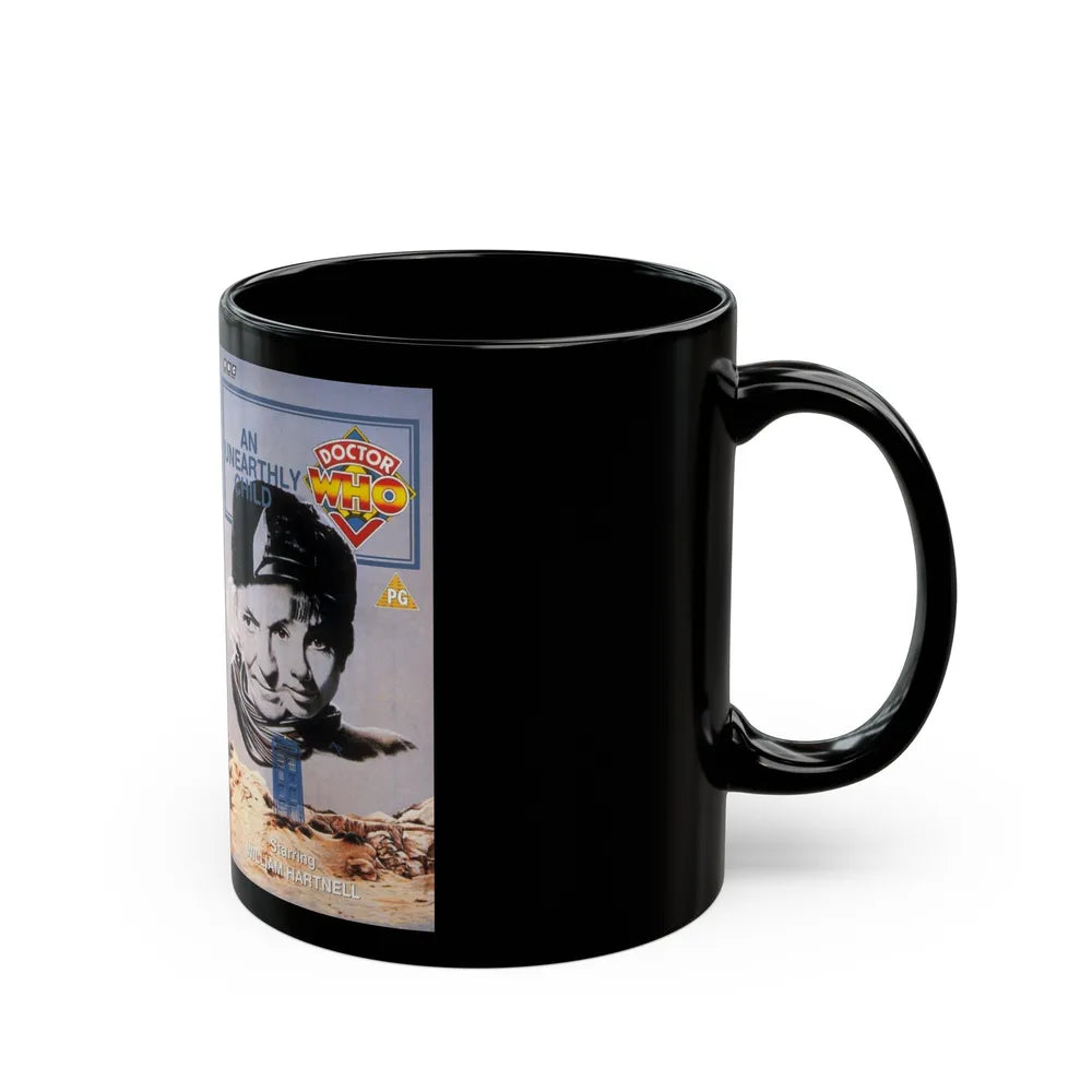 DOCTOR WHO AN UNEARTHLY CHILD (VHS COVER) - Black Coffee Mug-Go Mug Yourself