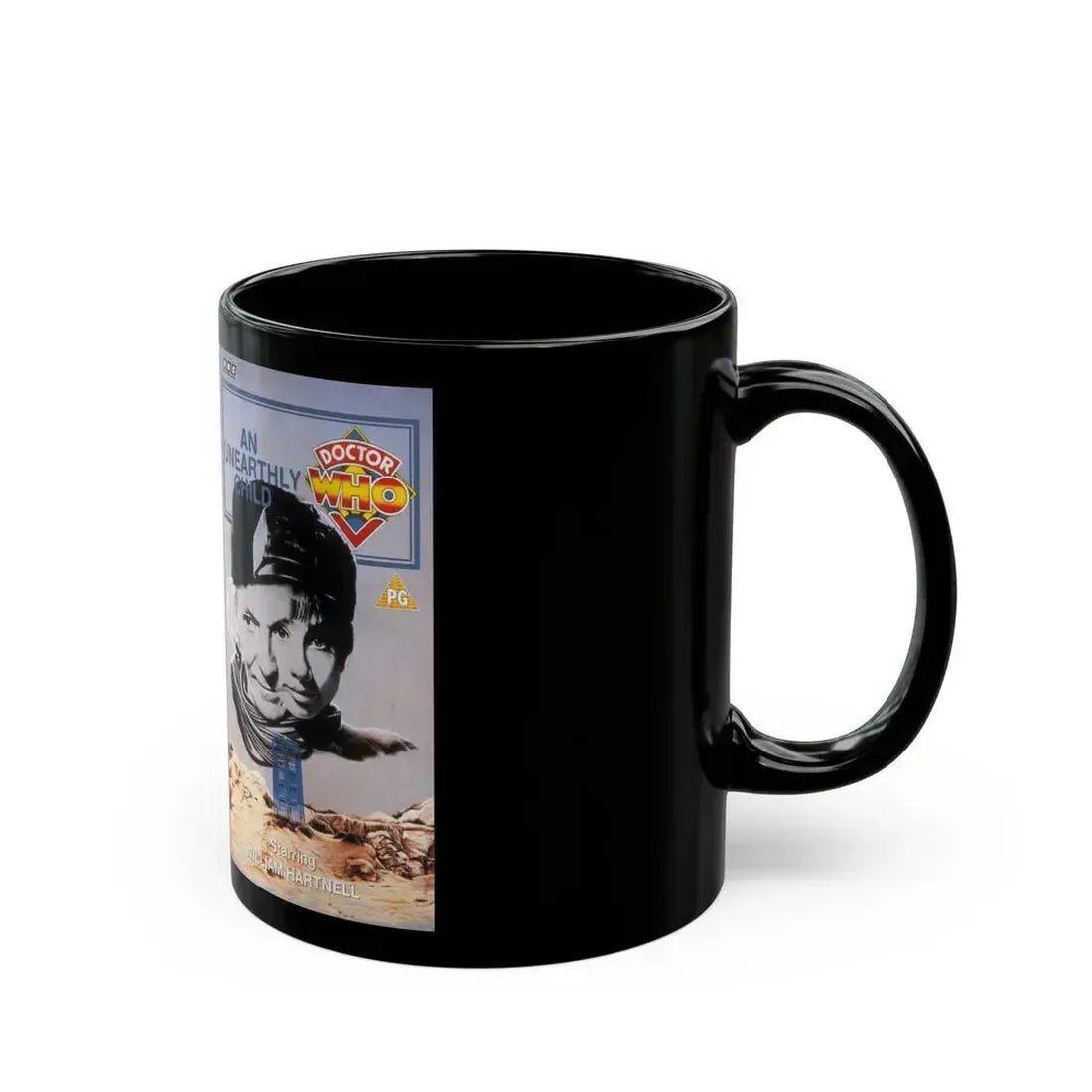 DOCTOR WHO AN UNEARTHLY CHILD (VHS COVER) - Black Coffee Mug - Go Mug Yourself