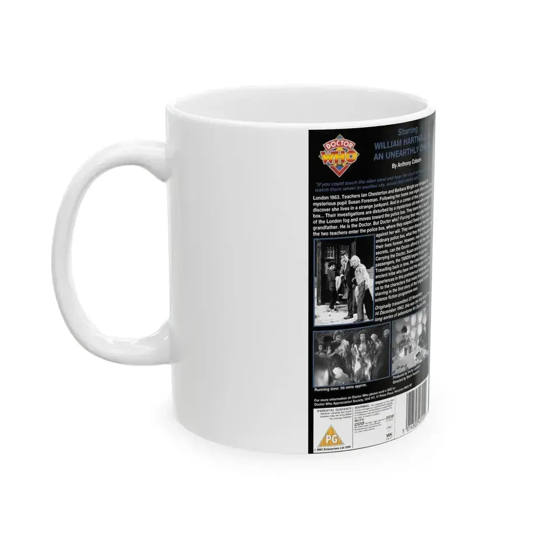 DOCTOR WHO AN UNEARTHLY CHILD (VHS COVER) - White Coffee Mug - Go Mug Yourself