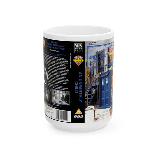 DOCTOR WHO AN UNEARTHLY CHILD WILLIAM HARTNELL (VHS COVER) - White Coffee Mug-15oz-Go Mug Yourself