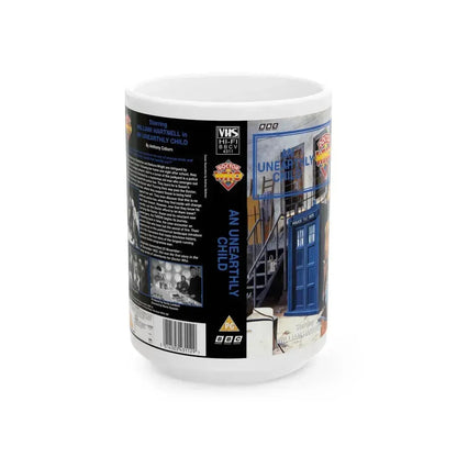 DOCTOR WHO AN UNEARTHLY CHILD WILLIAM HARTNELL (VHS COVER) - White Coffee Mug 15oz - Go Mug Yourself