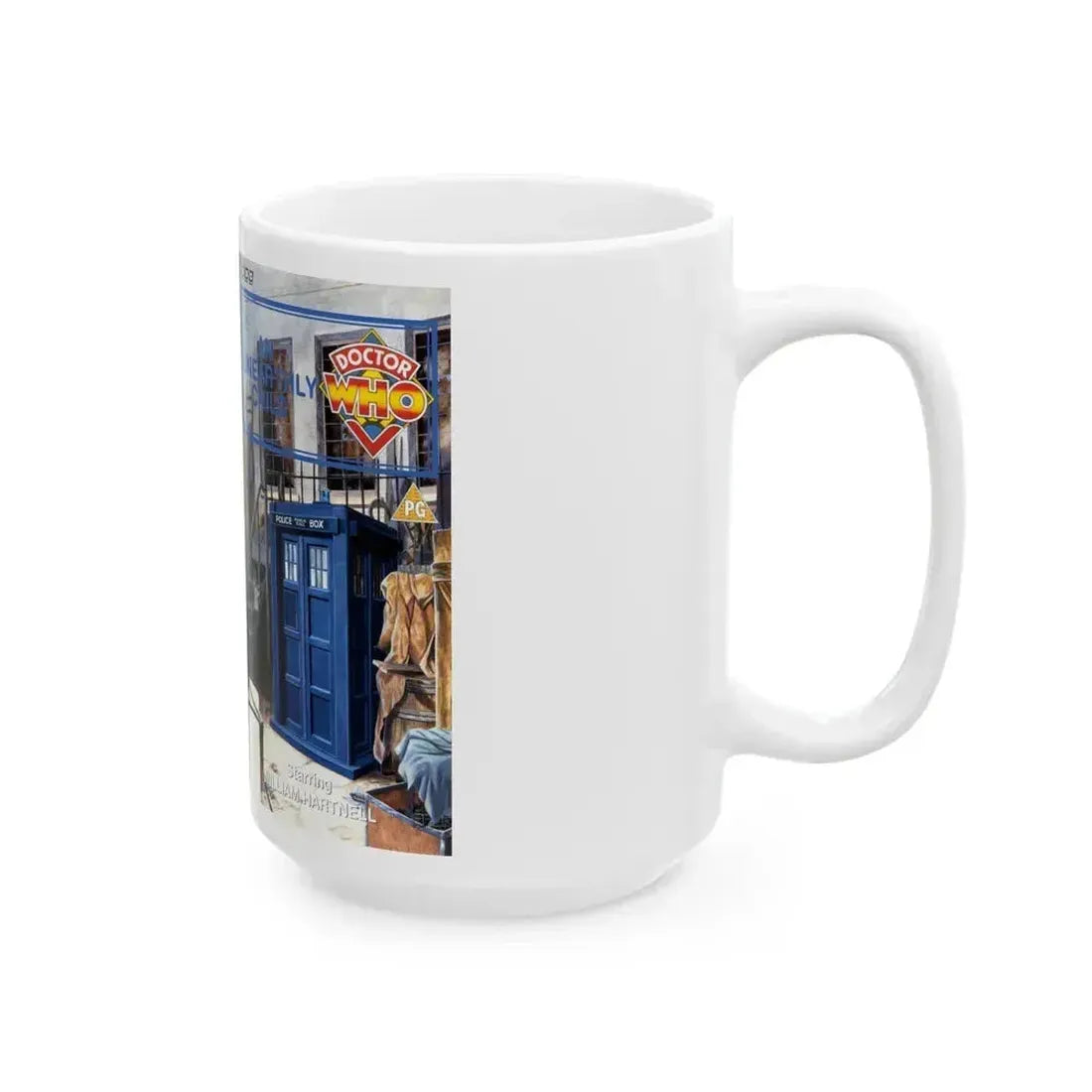 DOCTOR WHO AN UNEARTHLY CHILD WILLIAM HARTNELL (VHS COVER) - White Coffee Mug - Go Mug Yourself