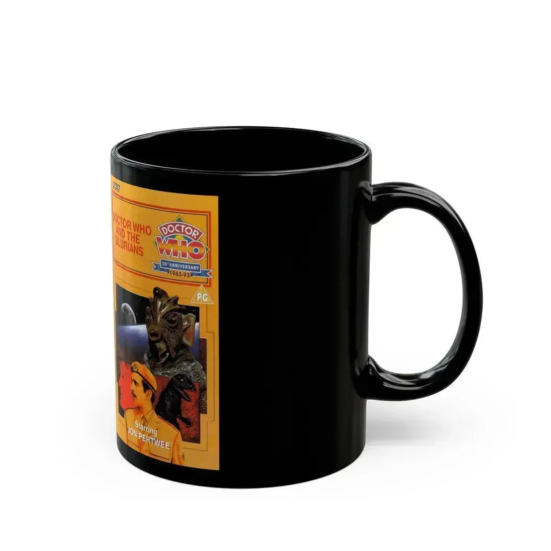 DOCTOR WHO AND THE SILURIANS (VHS COVER) - Black Coffee Mug - Go Mug Yourself