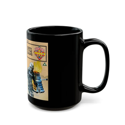 DOCTOR WHO DEATH TO THE DALEKS JON PERTWEE (VHS COVER) - Black Coffee Mug-Go Mug Yourself