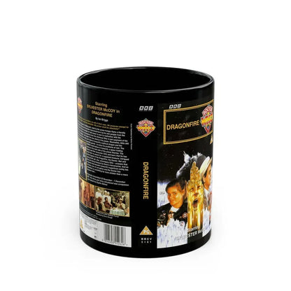 DOCTOR WHO DRAGONFIRE (VHS COVER) - Black Coffee Mug 11oz - Go Mug Yourself