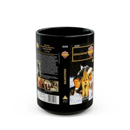 DOCTOR WHO DRAGONFIRE (VHS COVER) - Black Coffee Mug 15oz - Go Mug Yourself
