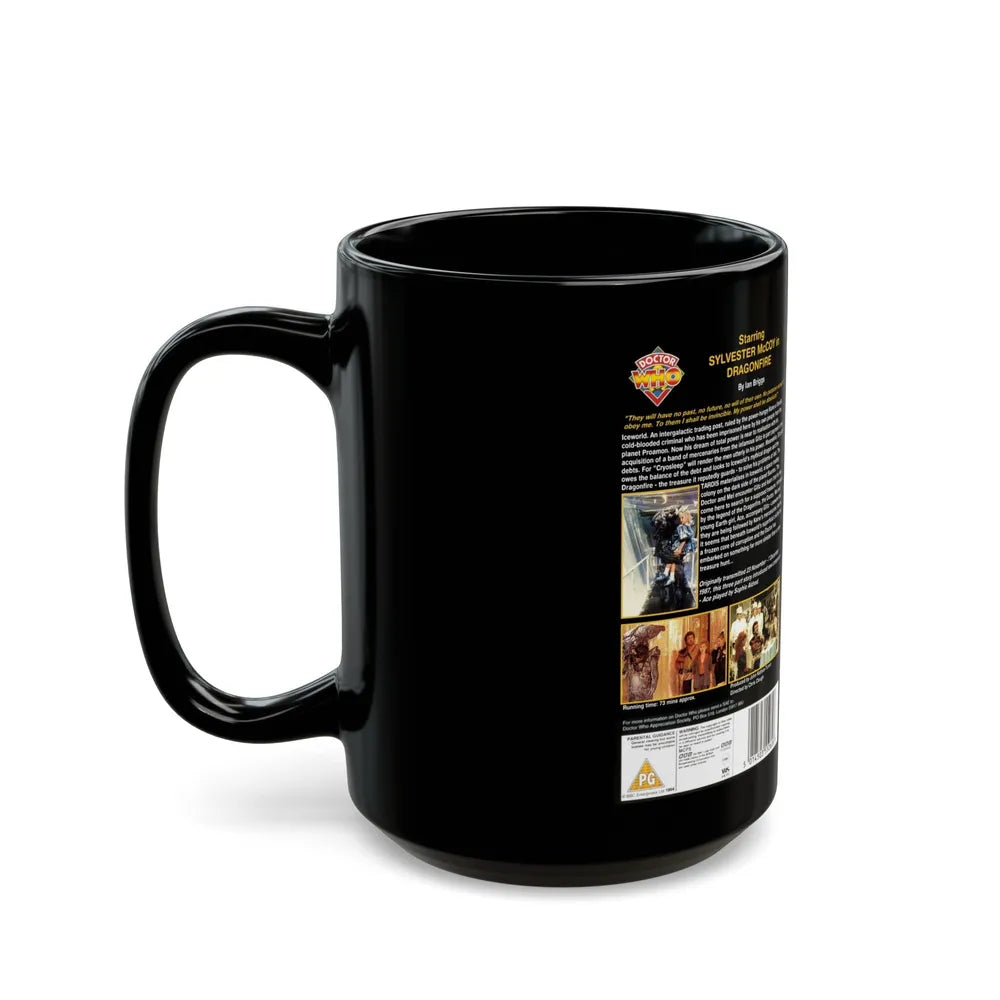 DOCTOR WHO DRAGONFIRE (VHS COVER) - Black Coffee Mug-Go Mug Yourself