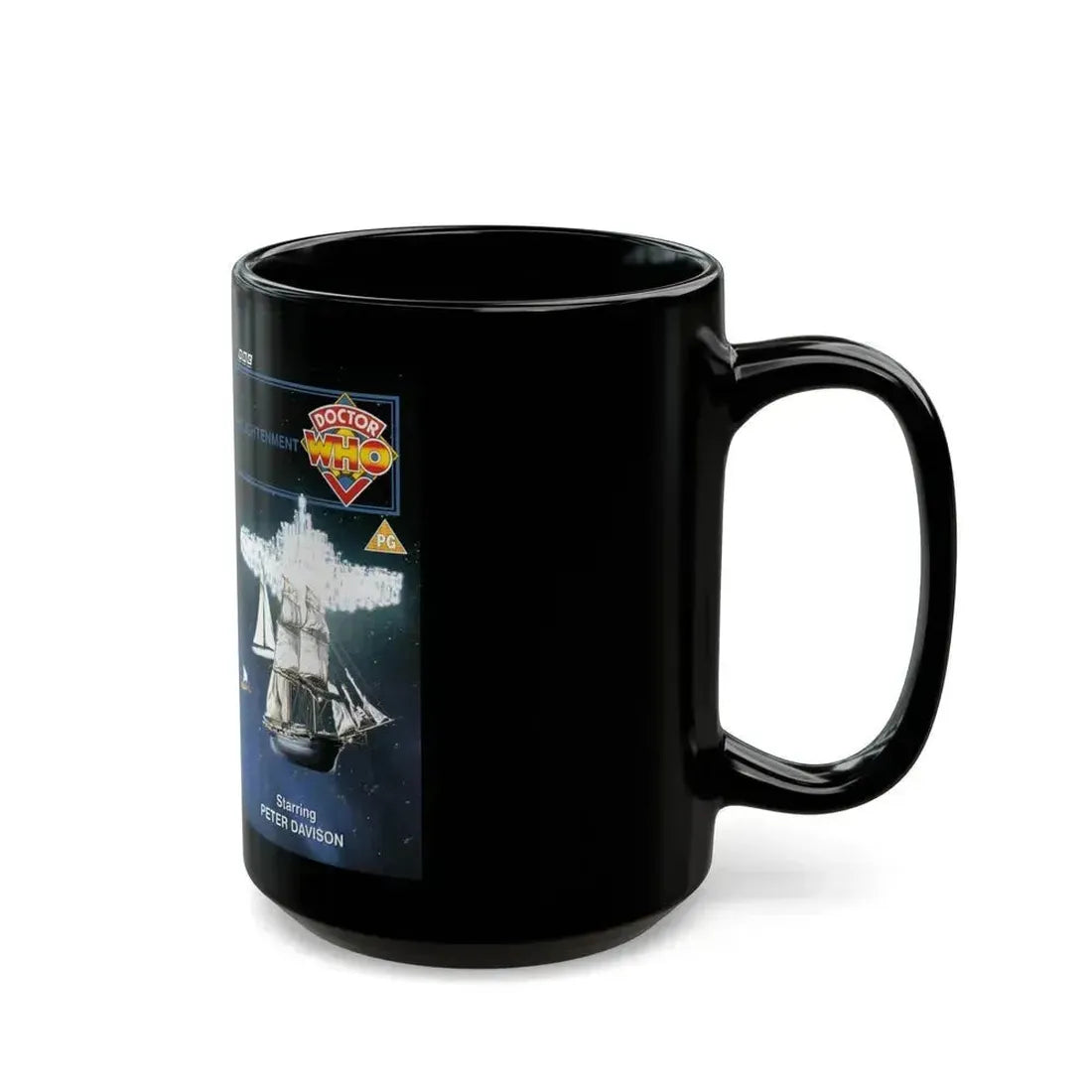 DOCTOR WHO ENLIGHTENMENT (VHS COVER) - Black Coffee Mug - Go Mug Yourself