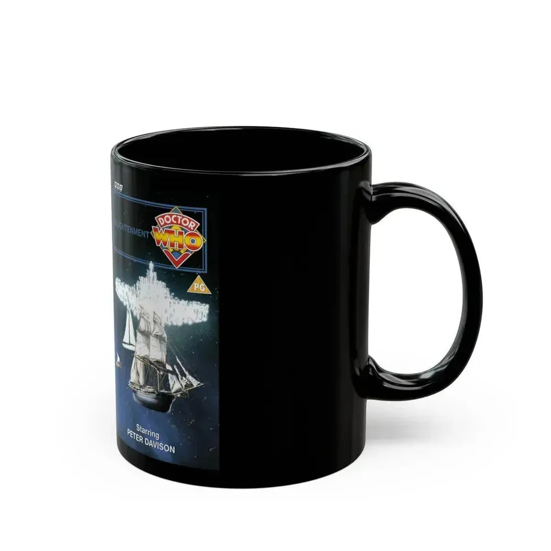 DOCTOR WHO ENLIGHTENMENT (VHS COVER) - Black Coffee Mug - Go Mug Yourself
