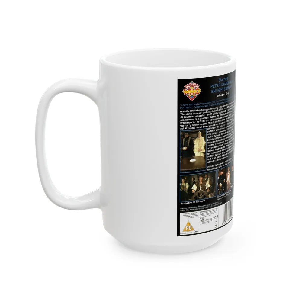 DOCTOR WHO ENLIGHTENMENT (VHS COVER) - White Coffee Mug-Go Mug Yourself