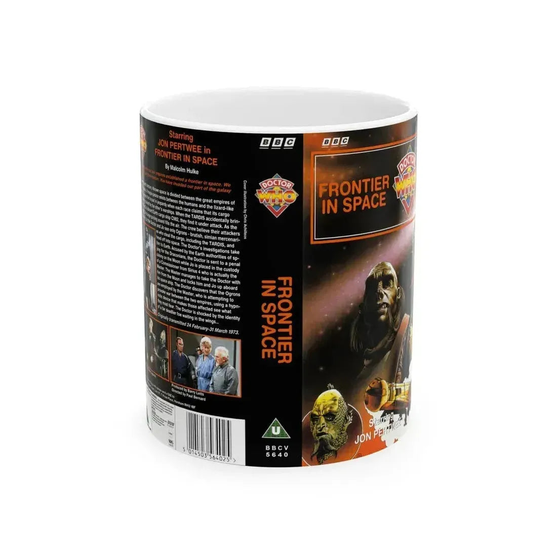 DOCTOR WHO FRONTIER IN SPACE JON PERTWEE (VHS COVER) - White Coffee Mug 11oz - Go Mug Yourself