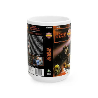 DOCTOR WHO FRONTIER IN SPACE JON PERTWEE (VHS COVER) - White Coffee Mug 15oz - Go Mug Yourself