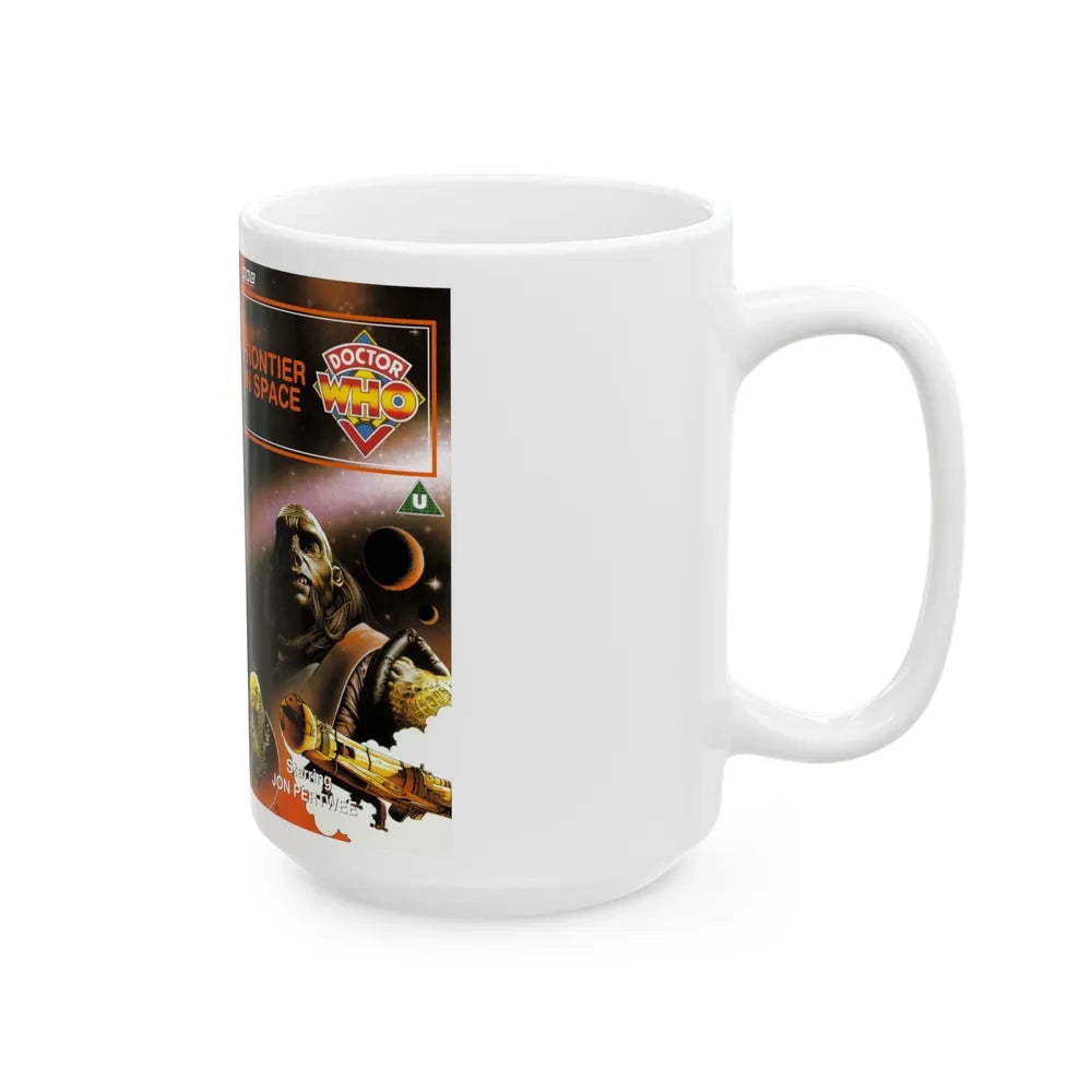 DOCTOR WHO FRONTIER IN SPACE JON PERTWEE (VHS COVER) - White Coffee Mug-Go Mug Yourself