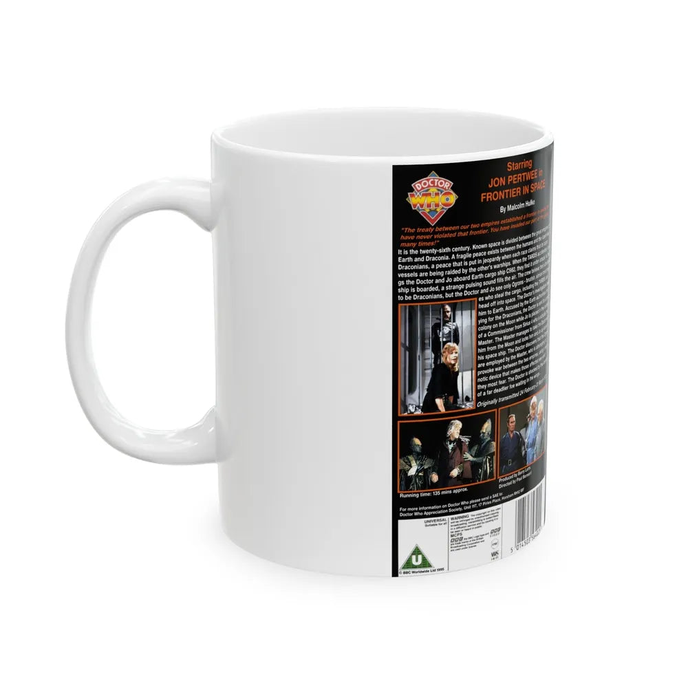 DOCTOR WHO FRONTIER IN SPACE JON PERTWEE (VHS COVER) - White Coffee Mug-Go Mug Yourself