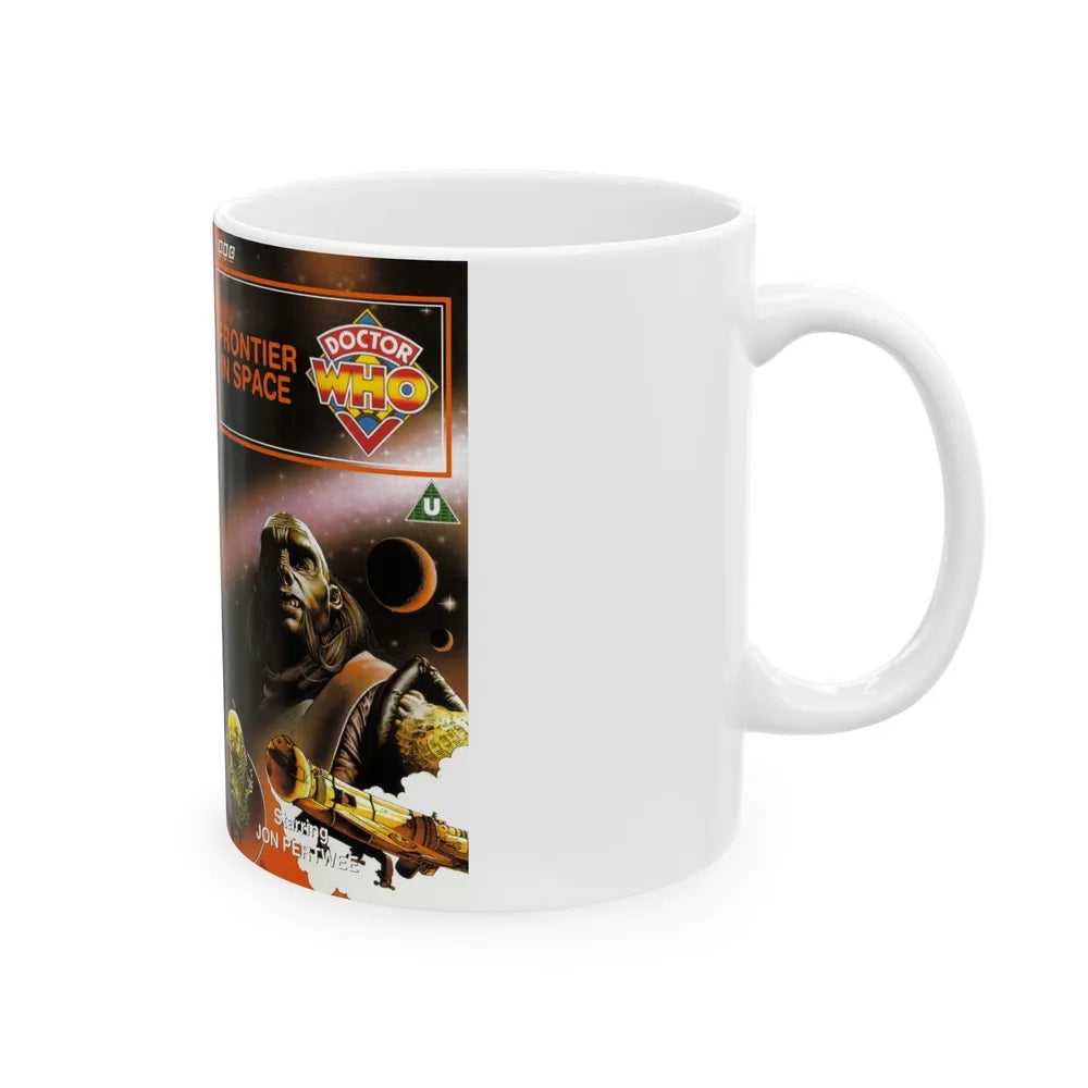 DOCTOR WHO FRONTIER IN SPACE JON PERTWEE (VHS COVER) - White Coffee Mug-Go Mug Yourself