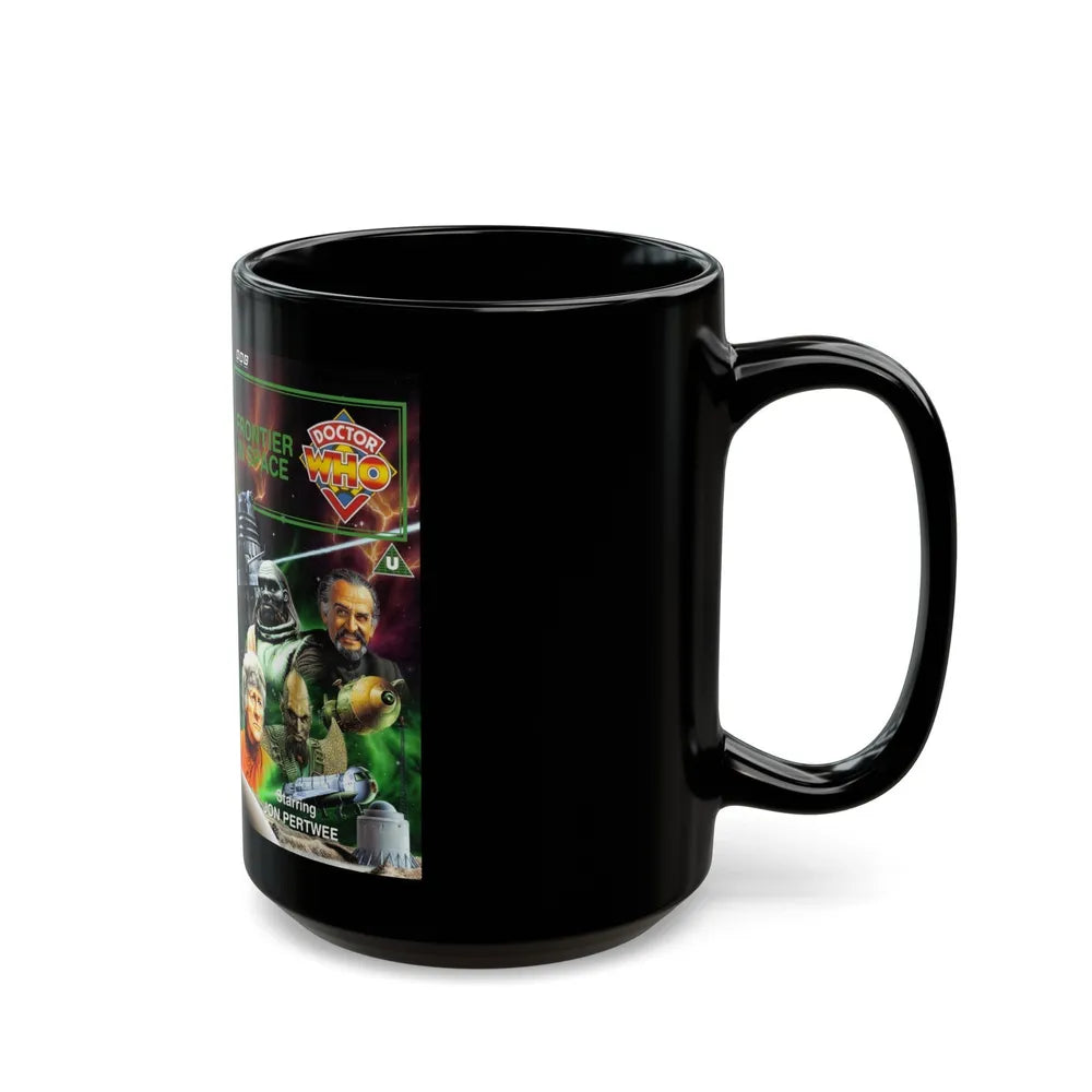 DOCTOR WHO FRONTIER IN SPACE (VHS COVER) - Black Coffee Mug-Go Mug Yourself