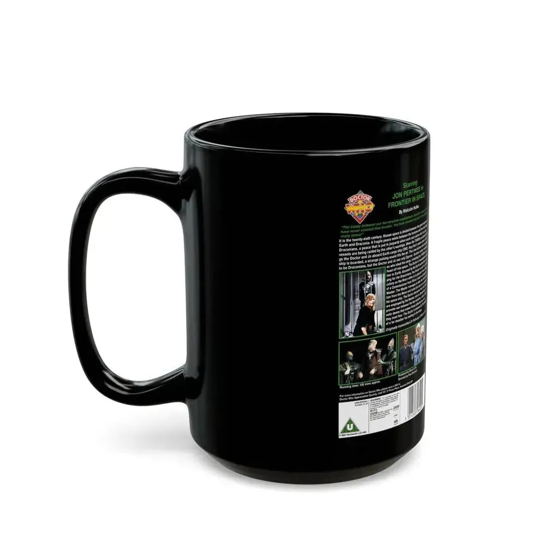 DOCTOR WHO FRONTIER IN SPACE (VHS COVER) - Black Coffee Mug - Go Mug Yourself