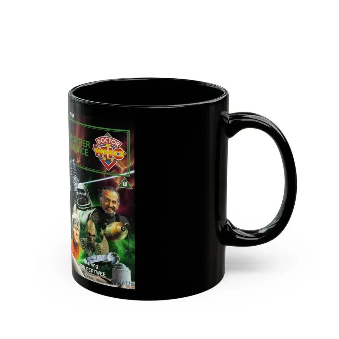 DOCTOR WHO FRONTIER IN SPACE (VHS COVER) - Black Coffee Mug - Go Mug Yourself