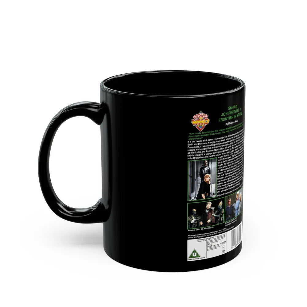 DOCTOR WHO FRONTIER IN SPACE (VHS COVER) - Black Coffee Mug-Go Mug Yourself