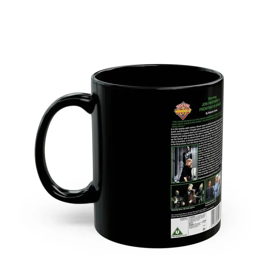 DOCTOR WHO FRONTIER IN SPACE (VHS COVER) - Black Coffee Mug - Go Mug Yourself