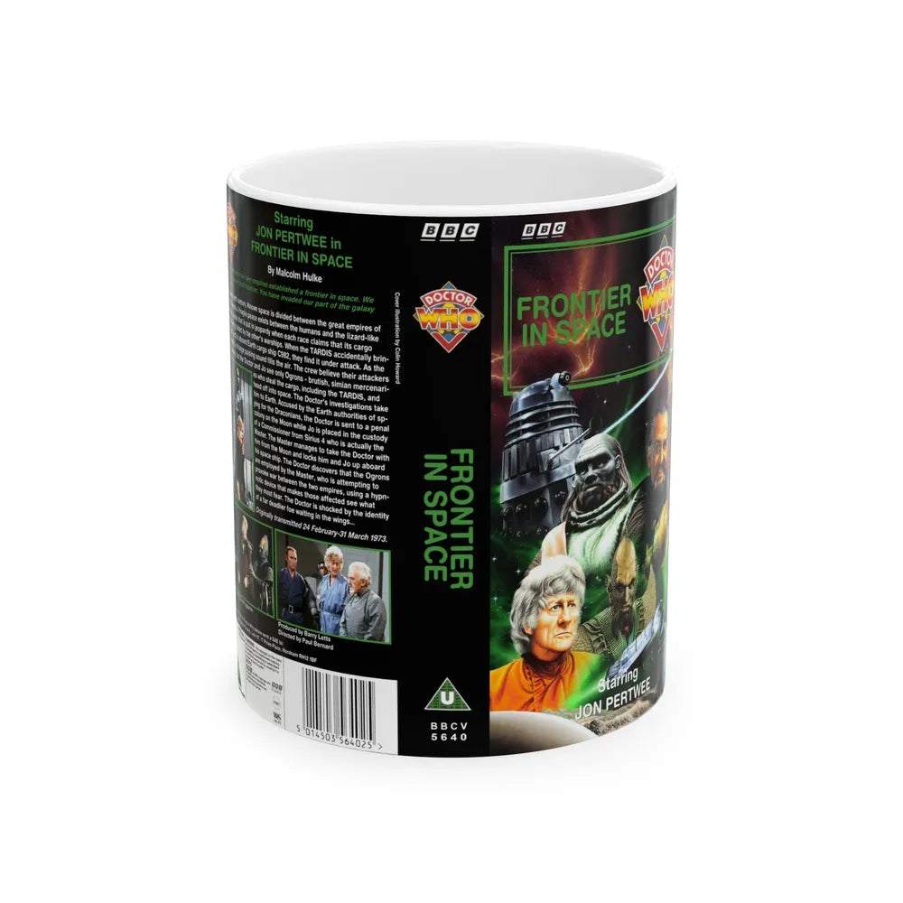 DOCTOR WHO FRONTIER IN SPACE (VHS COVER) - White Coffee Mug-11oz-Go Mug Yourself