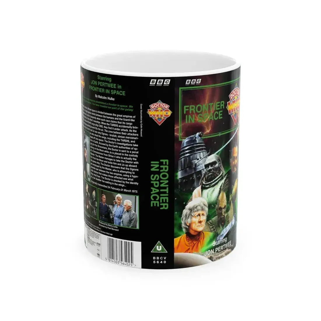 DOCTOR WHO FRONTIER IN SPACE (VHS COVER) - White Coffee Mug 11oz - Go Mug Yourself