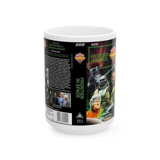 DOCTOR WHO FRONTIER IN SPACE (VHS COVER) - White Coffee Mug-15oz-Go Mug Yourself