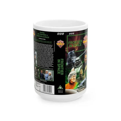 DOCTOR WHO FRONTIER IN SPACE (VHS COVER) - White Coffee Mug 15oz - Go Mug Yourself