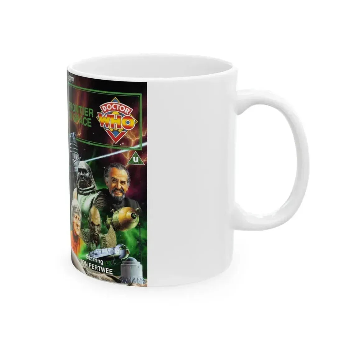 DOCTOR WHO FRONTIER IN SPACE (VHS COVER) - White Coffee Mug - Go Mug Yourself
