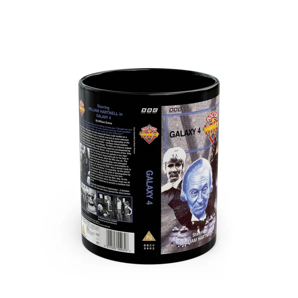 DOCTOR WHO GALAXY 4 (VHS COVER) - Black Coffee Mug-11oz-Go Mug Yourself