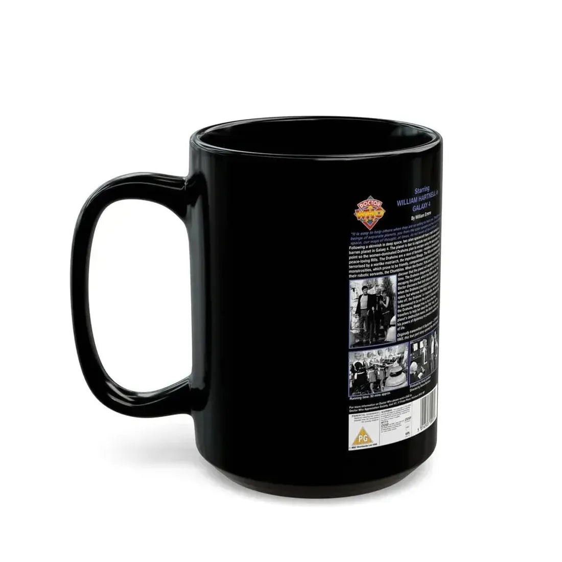DOCTOR WHO GALAXY 4 (VHS COVER) - Black Coffee Mug - Go Mug Yourself