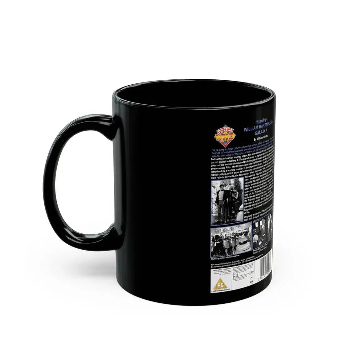 DOCTOR WHO GALAXY 4 (VHS COVER) - Black Coffee Mug - Go Mug Yourself
