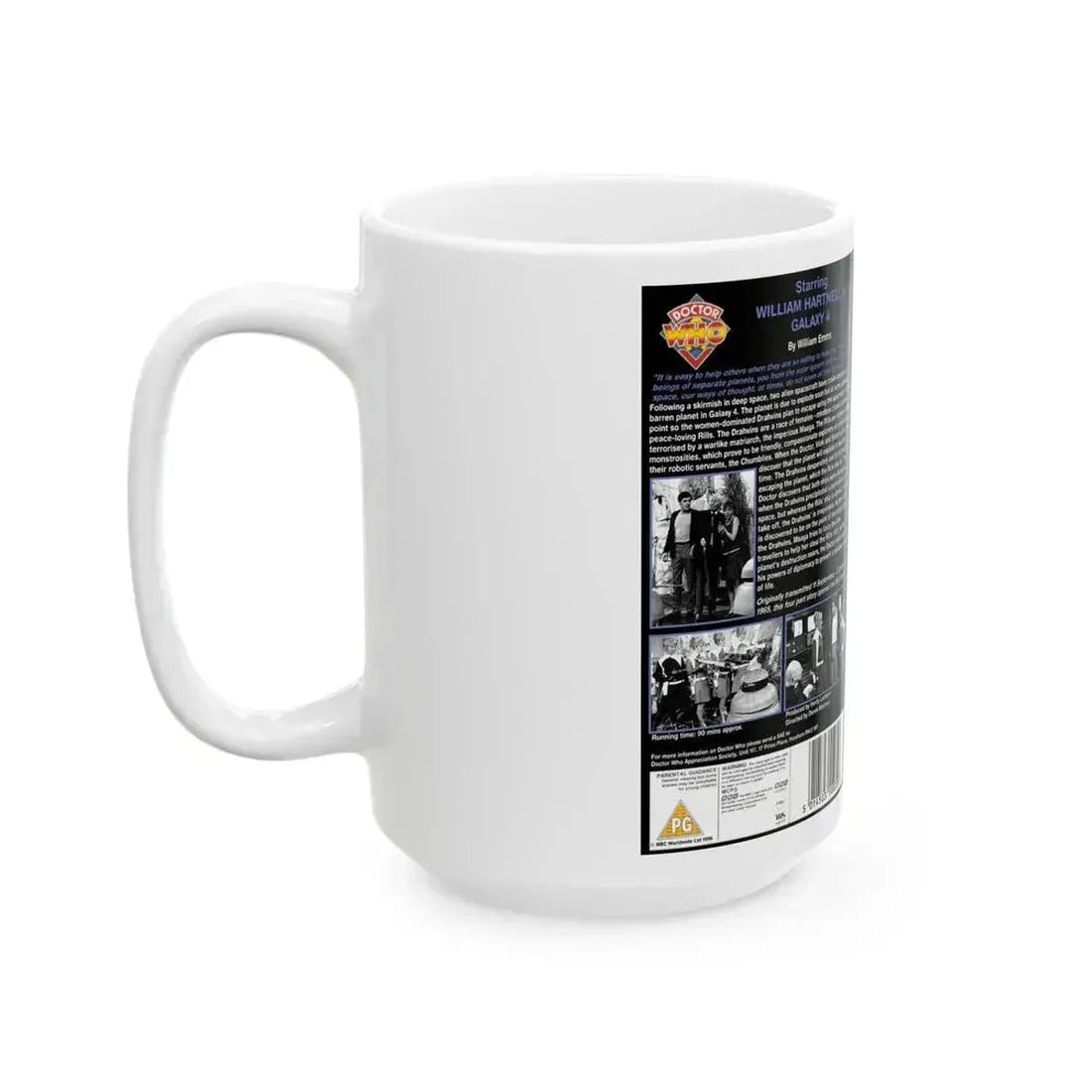DOCTOR WHO GALAXY 4 (VHS COVER) - White Coffee Mug - Go Mug Yourself