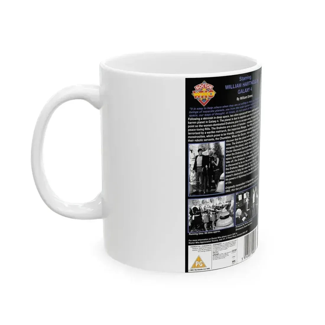 DOCTOR WHO GALAXY 4 (VHS COVER) - White Coffee Mug - Go Mug Yourself