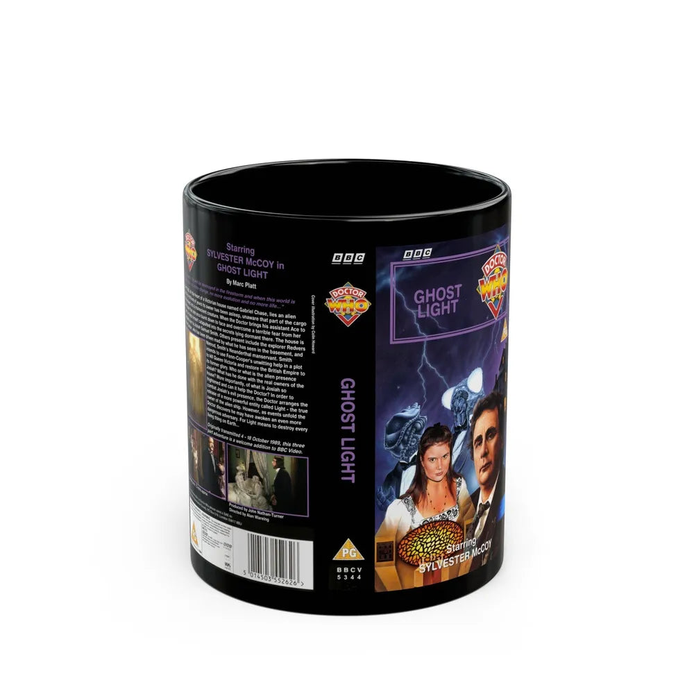 DOCTOR WHO GHOST LIGHT (VHS COVER) - Black Coffee Mug-11oz-Go Mug Yourself