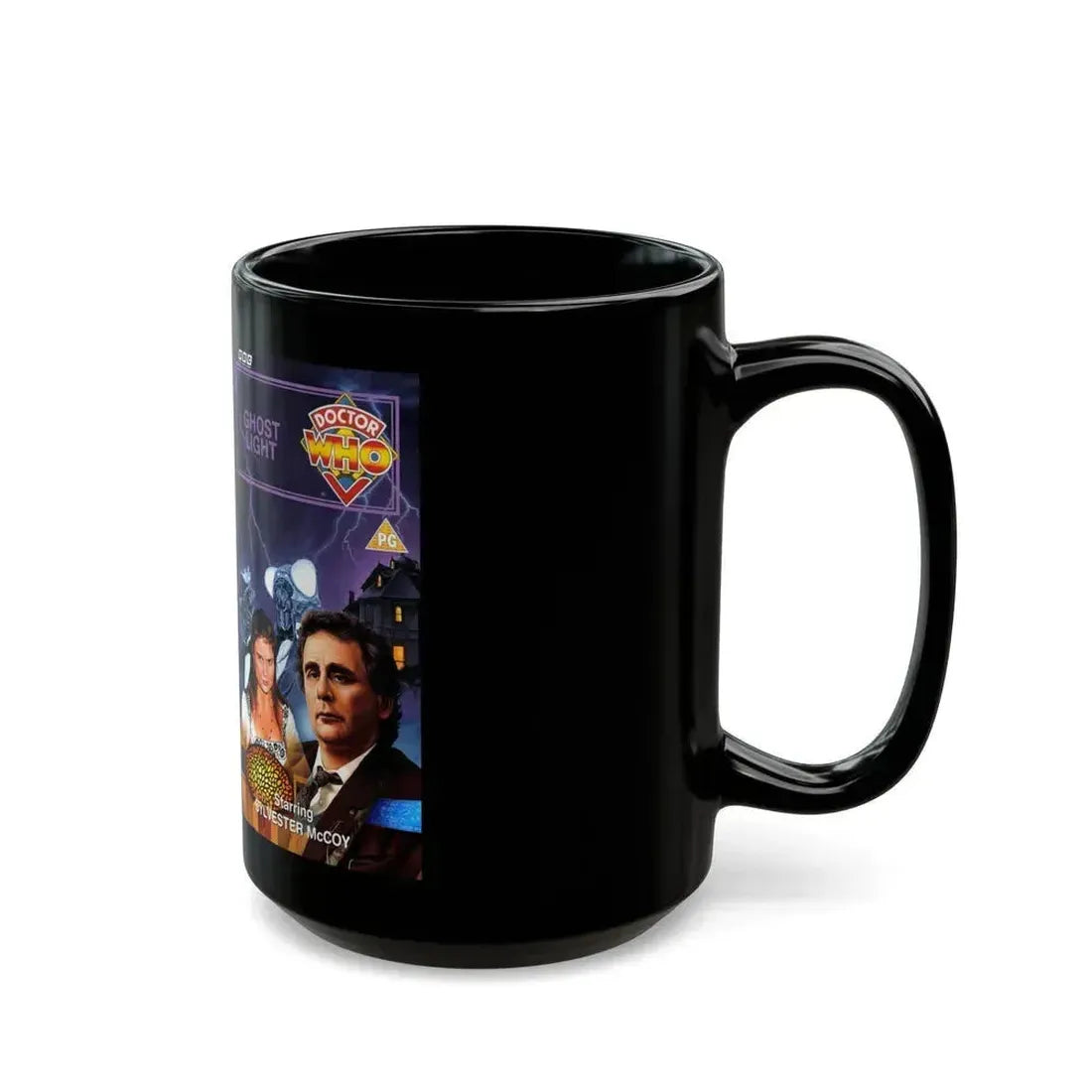 DOCTOR WHO GHOST LIGHT (VHS COVER) - Black Coffee Mug - Go Mug Yourself