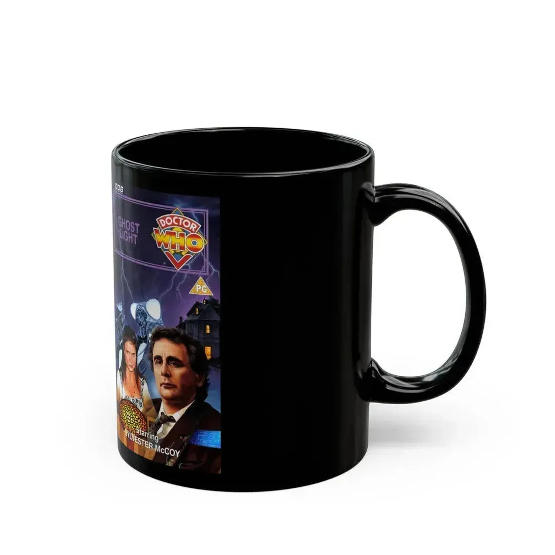 DOCTOR WHO GHOST LIGHT (VHS COVER) - Black Coffee Mug - Go Mug Yourself