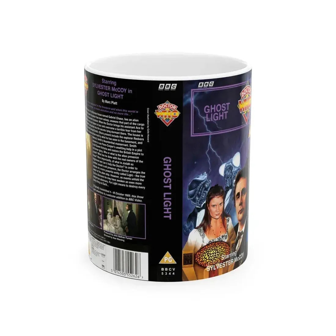 DOCTOR WHO GHOST LIGHT (VHS COVER) - White Coffee Mug 11oz - Go Mug Yourself