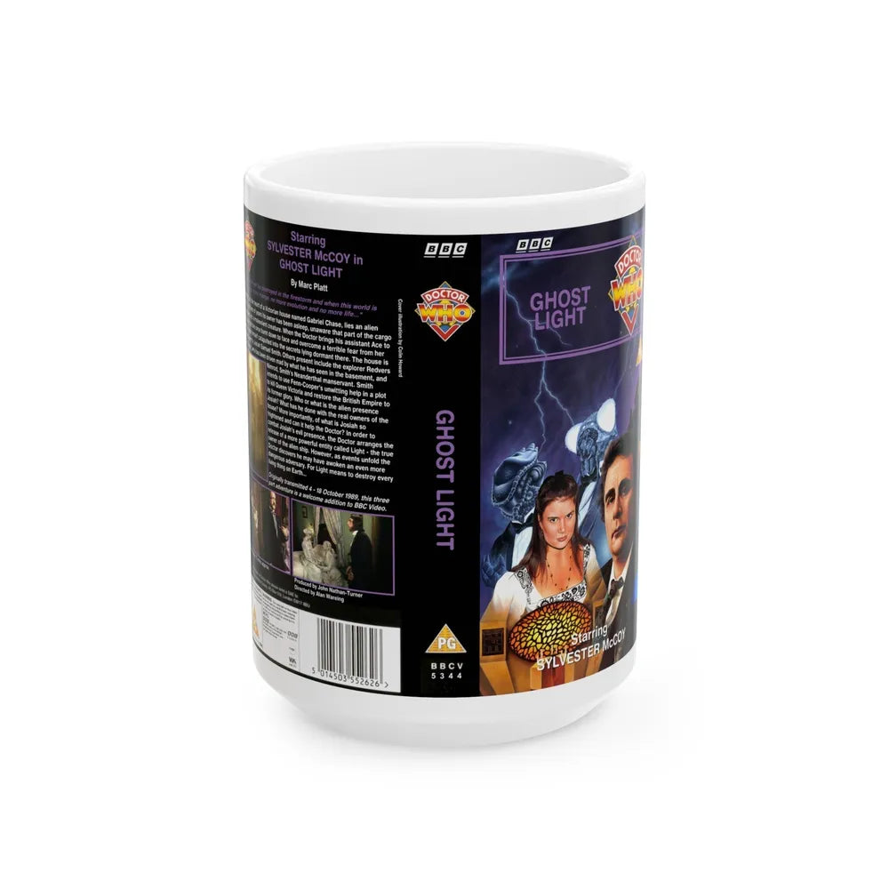 DOCTOR WHO GHOST LIGHT (VHS COVER) - White Coffee Mug-15oz-Go Mug Yourself