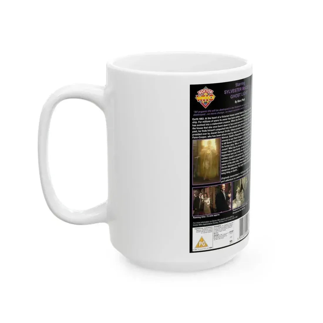 DOCTOR WHO GHOST LIGHT (VHS COVER) - White Coffee Mug - Go Mug Yourself