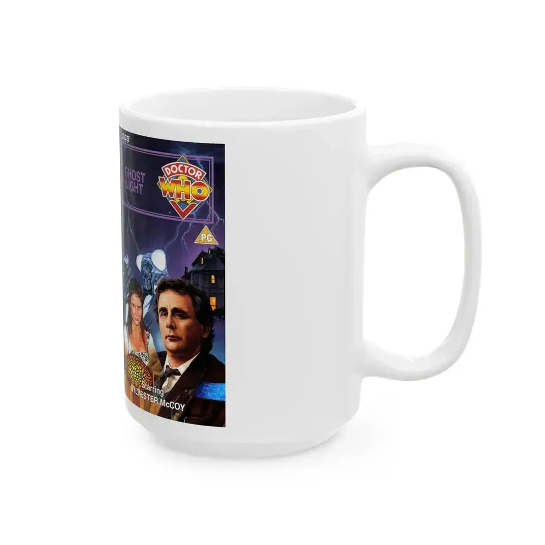 DOCTOR WHO GHOST LIGHT (VHS COVER) - White Coffee Mug - Go Mug Yourself