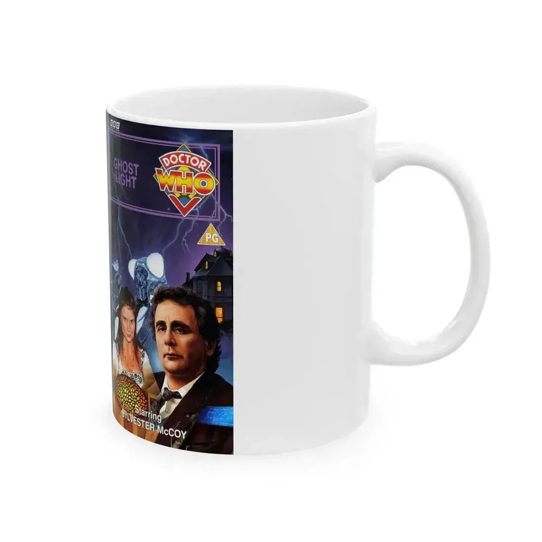 DOCTOR WHO GHOST LIGHT (VHS COVER) - White Coffee Mug - Go Mug Yourself