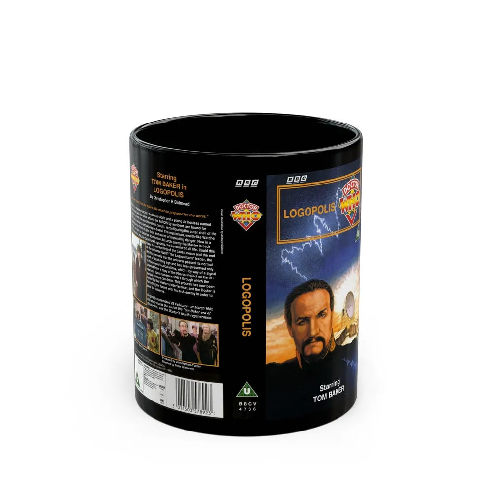 DOCTOR WHO LOGOPOLIS (VHS COVER) - Black Coffee Mug-11oz-Go Mug Yourself