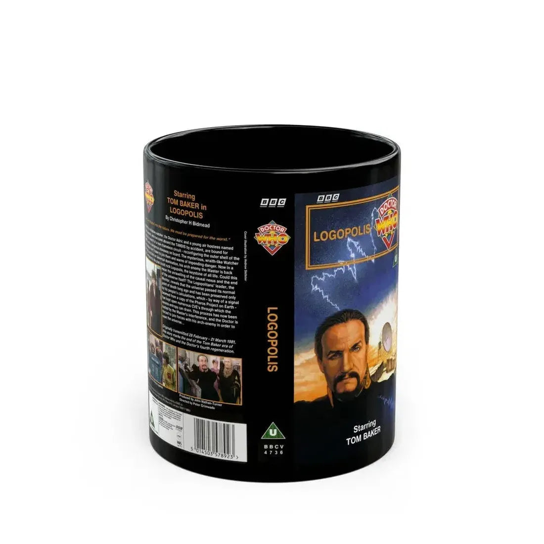 DOCTOR WHO LOGOPOLIS (VHS COVER) - Black Coffee Mug 11oz - Go Mug Yourself