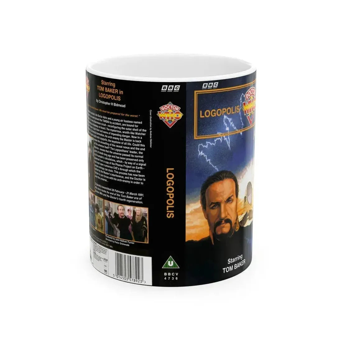 DOCTOR WHO LOGOPOLIS (VHS COVER) - White Coffee Mug 11oz - Go Mug Yourself